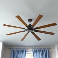 Foundry Select 70" Hysley 8 - Blade LED Windmill Ceiling Fan with Remote Control and Light Kit Included