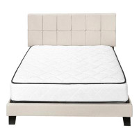 Latitude Run® Keeseville Bed, Queen Size, Platform, Bedroom, Frame, Upholstered, Linen Look, Wood Legs