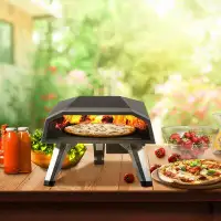 VEVOR Stainless Steel Freestanding Propane Pizza Oven in Black & Sliver