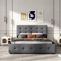 Red Barrel Studio Edsall Upholstered Platform Bed With 2 Drawers And 1 Twin XL Trundle