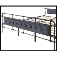 Williston Forge High Boad Metal bed with soft head and tail, no spring, easy to assemble