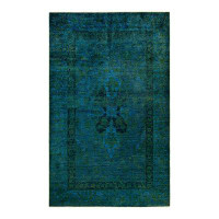 Isabelline Fine Vibrance, One-of-a-Kind Hand-Knotted Area Rug - Green, 6' 1" x 9' 8"