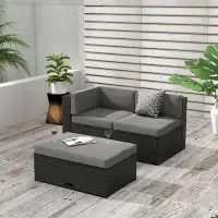 Latitude Run® 54" Wide Outdoor Wicker Patio Sofa With Cushions