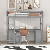 Harriet Bee Giavonnie Twin 2 Drawer Loft Bed with Shelves by Harriet Bee