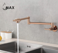 Pot Filler Faucet Double Handle Commercial Wall Mounted 26 With Accessories Rose Gold Finish