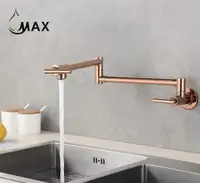 Pot Filler Faucet Double Handle Commercial Wall Mounted 26 With Accessories Rose Gold Finish