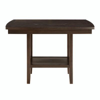 Red Barrel Studio Dark Brown Finish Counter Height Table 1pc Functional Lazy-Susan and Display Shelf