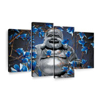 Elephant Stock Fat Smiling Buddha Multi Piece Canvas Print