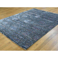 One Allium Way One-of-a-Kind Hand-Knotted 2010s Anatolian Gray 5'1" x 7'10" Area Rug