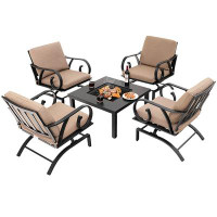 Canora Grey Sianni Square 4 - Person 35.5'' L Outdoor Restaurant Dining Set