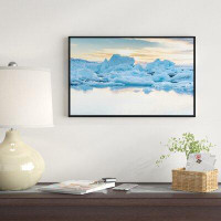 Made in Canada - East Urban Home 'Icebergs in Glacier Lagoon' Framed Photographic Print on Wrapped Canvas