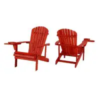 Longshore Tides Earth Collection Adirondack Chair With Phone And Cup Holder (Set Of 2)