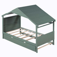 Harper Orchard Wood Storage House Bed with Trundle