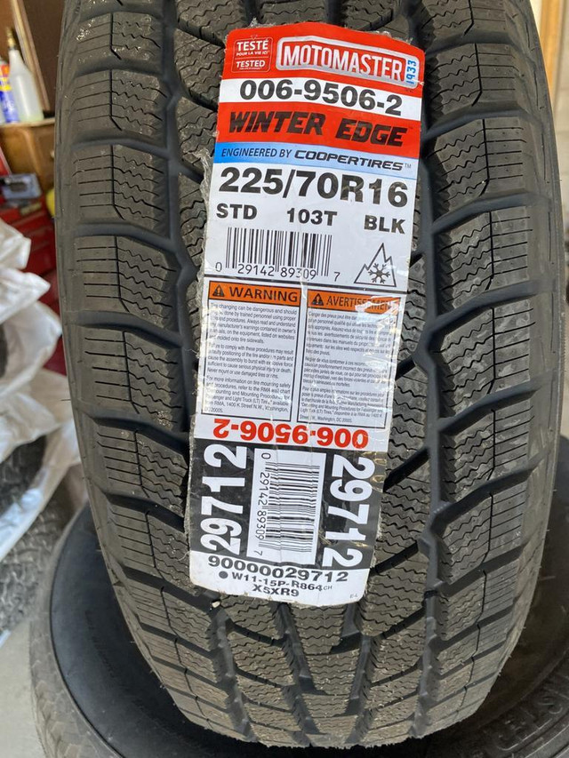 ***NEW*** 225/70/16 SNOW TIRES MOTOMASTER SET OF 4 $600.00 (NO TAXES) TAG#Q1933 (NEW2503201Q3) MIDLAND ONT. in Tires & Rims in Ontario - Image 3