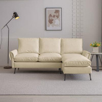 Latitude Run® 81"Modern Technical leather L-Shaped Sofa Couch