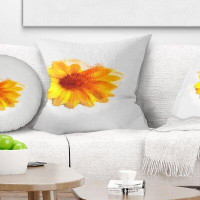 East Urban Home Floral Watercolor Coreopsis Sketch Pillow