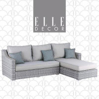 Elle Decor Elle Decor Vallauris Reversible Outdoor Sectional with Storage, Grey