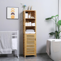 Bathroom Floor Cabinet 15.9" x 11" x 61.8" Natural Wood