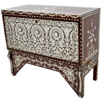 The Moroccan Room Vintage Syrian Mother-of-pearl Damascene Art Console Table