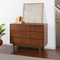Hokku Designs Dann Foley - Six Drawer Dresser - Walnut Wood Veneer