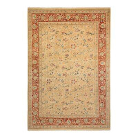 Isabelline Rodnee One-of-a-Kind Hand-Knotted New Age 6'1" x 8'10" Wool Area Rug in Ivory