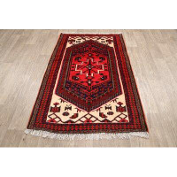Rugsource One-of-a-Kind Hand-Knotted 3'2" X 5'0" Wool Red Area Rug