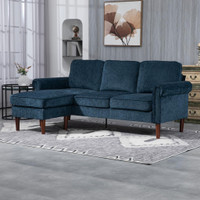 Sectional Sofa 80.3" W x 55.1" D x 33.9" H Dark Blue