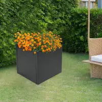 Latitude Run® Steel Square Indoor Outdoor Cube Planter Box