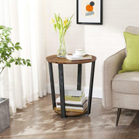 NEW RUSTIC ROUND SIDE & END TABLE ST2107