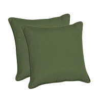 Latitude Run® Comfort Classics Inc. Set Of 2 Green Linen Outdoor Throw Pillows 20l'' X 20w'' X 6h'' In Acyrlic