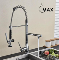 Pre-Rinse Kitchen Faucet Chef Style Pull-Down With Separate Pot Filler Spout Chrome Finish 22