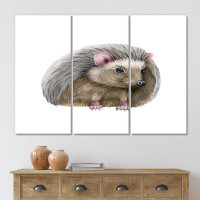 East Urban Home Hedgehog Wildlife Animal On White - Traditional Canvas Wall Art Print