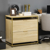 File Cabinet 15.4" W x 16.5" D x 22" H Natural Wood