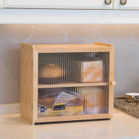 Prep & Savour Bread Box For Kitchen Countertop  Extra Large Bread Box Wooden   Bread Storage Bin