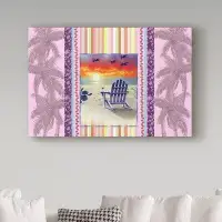 Trademark Fine Art 'Sunset Chair Palm' Graphic Art Print on Wrapped Canvas