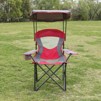 Arlmont & Co. Liisamaria Shaded Folding Camp Chair with Cup Holder and Carry Bag for Outdoor