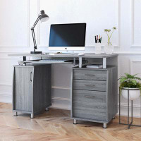 Beyong Complete Workstation Computer Desk with Storage, Grey