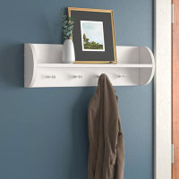 Andover Mills Kissena 4 - Hook Wall Mounted Coat Rack in White