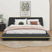 Red Barrel Studio Upholstery Platform Bed Frame With Sloped Headboard