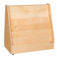 Wood Designs Double Sided 6 Compartment Book Display with Casters