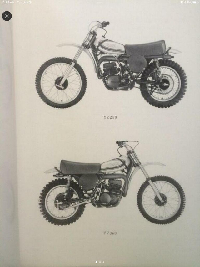 1973 Yamaha YZ250 YZ360 Parts List in Motorcycle Parts & Accessories - Image 2
