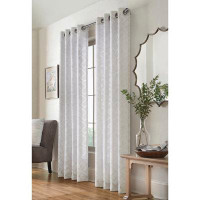 Latitude Run® Hobart Sheer Grommet Curtain Panel Window Dressing 52 X 95 In Silver