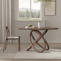 RARLON Nordic modern style all solid wood creative round dining table+8 dining chair combinations.