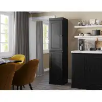 Latitude Run® Jaylena 100% Solid Wood 16.5" Wide Pantry Utility Storage Cabinet with Solid Wood Doors