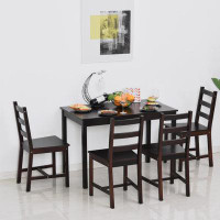 Red Barrel Studio 5 Piece Dining Room Table Set, Wooden Kitchen Table and Chairs