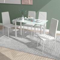 5 Pieces Dining Table Set 47.2" x 23.6" x 29.5" White