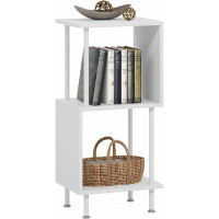 Ebern Designs S-Shaped Bookshelf, 3 Tier Bookcase, Small Bookshelf for Small Spaces, Unique Modern Bookshelf