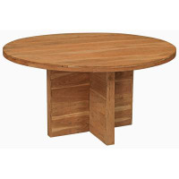 Ebern Designs Wilmut 60" Natural Rounded Solid Wood Dining Table
