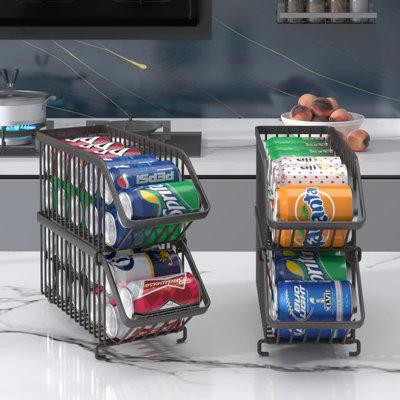 Prep & Savour Set Of 4 Stackable Soda Can Organizer For Refrigerator, Can Holder, Dispenser, Food Storage For Refrigerat in Refrigerators