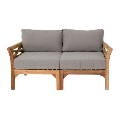 Willow Creek Designs Monterey Teak Outdoor Loveseat with Sunbrella Cushions in Couches & Futons